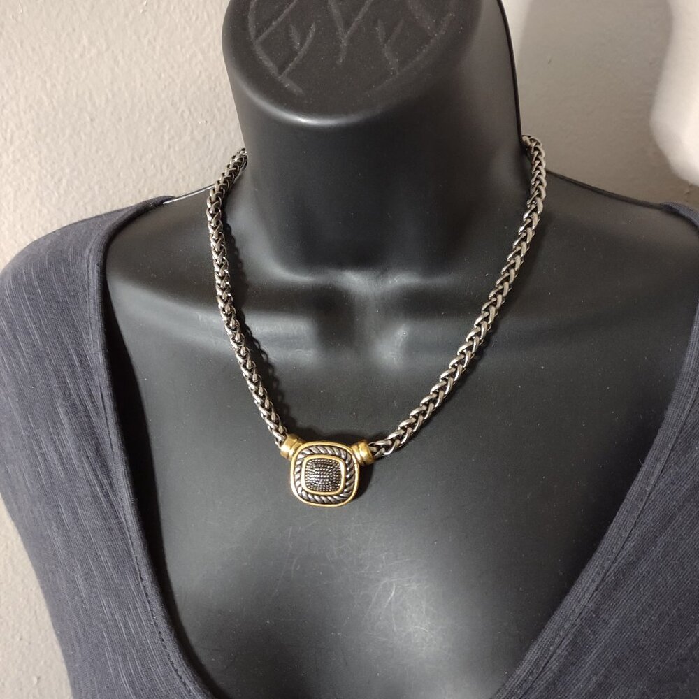 18 Inch Two Tone Heavy Necklace